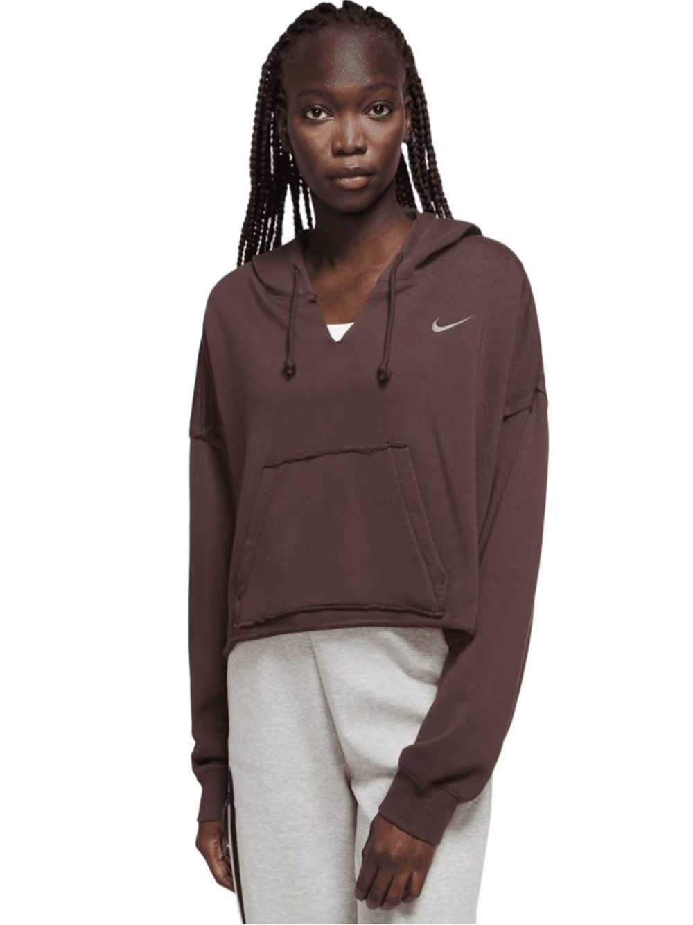nike sportswear fleece cropped vneck hoodie sweatshirt